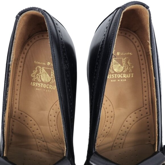 New Vintage Johnston & Murphy Aristocraft Black Leather Monk Dress Loafers 8.5D - Picture 5 of 16